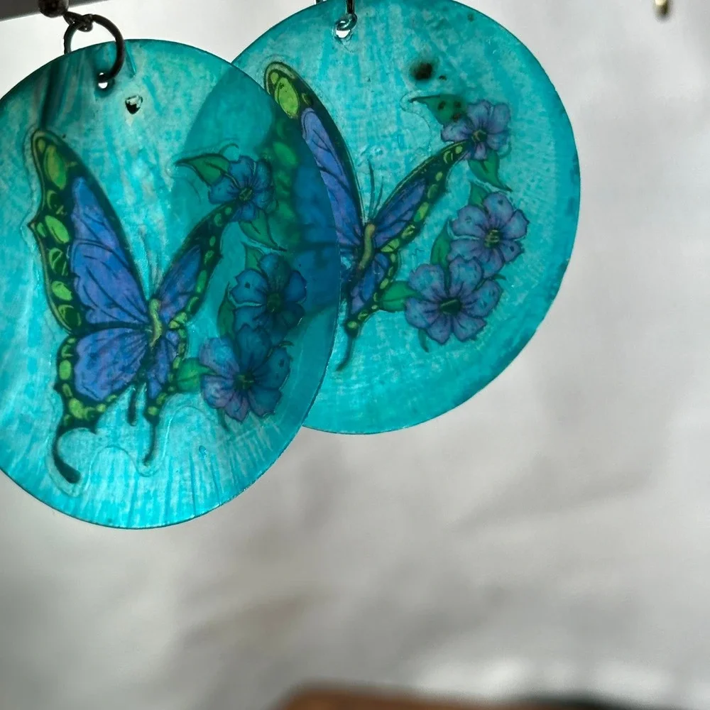 Turquoise Butterfly Flower Drop‎ Dangle Earrings Fashion Jewelry